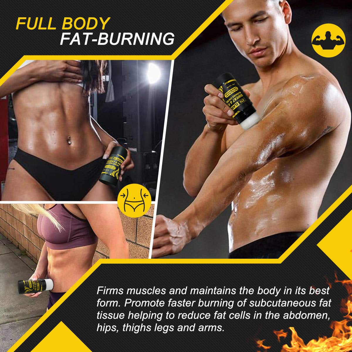 Fat Burning Sweat Cream, Weight Loss Workout Enhancer Hot Gel for Belly, Slimming/Anti Cellulite Cream for Tummy for Body for Women and Men, Deep Tissue Massage & Muscle (1 Pack)