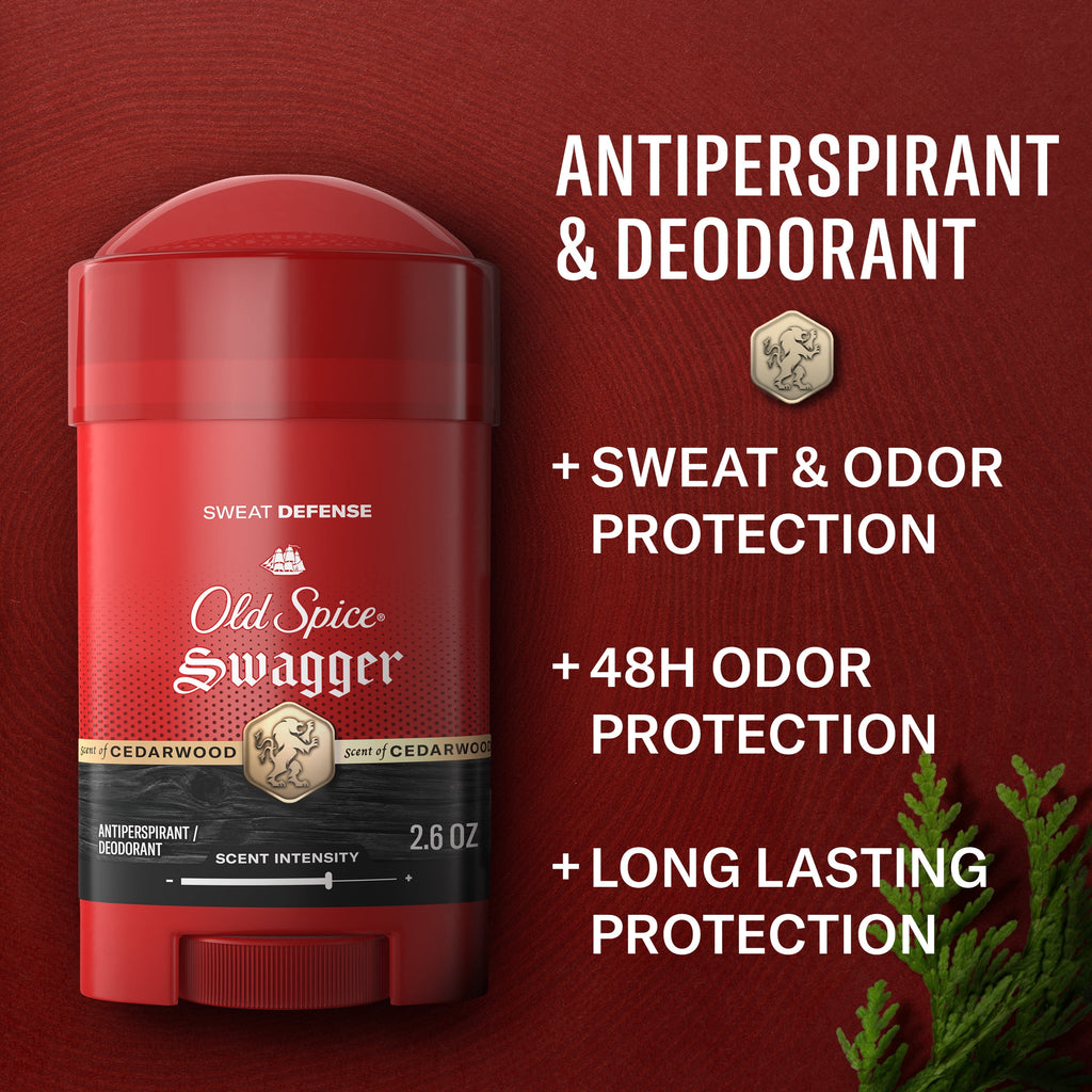 Men'S Antiperspirant Deodorant Sweat Defense Pure Sport plus Stronger Swagger, 2.6 Oz